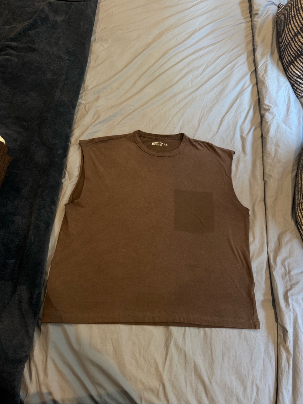 Men's Brown Pocket Muscle Tee